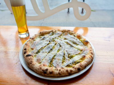 Pizza and beer at Luppolo Brewing.